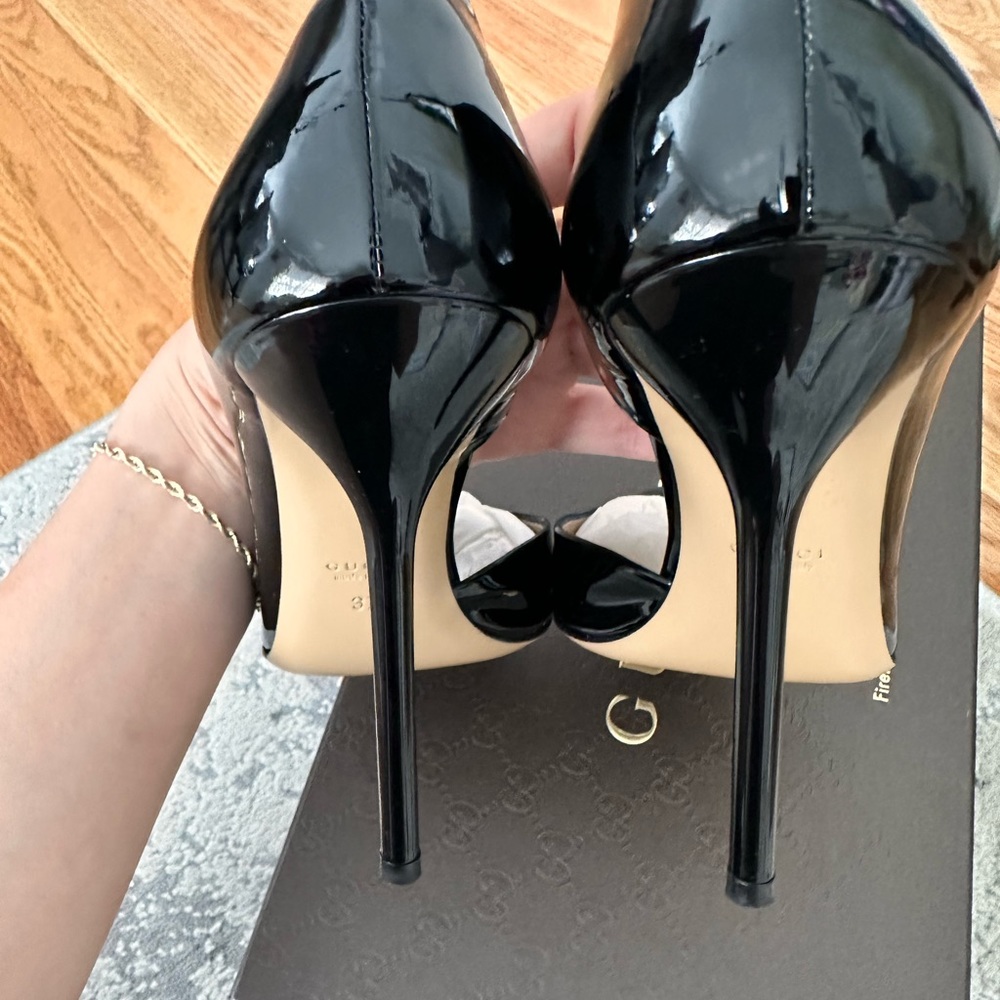 Gucci Vernice Crystal Nero Pump View 4